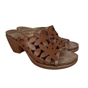 DANSKO Clarissa Women's Brown Floral Cutout Wedge Sandals Size EU 39 US 8.5-9